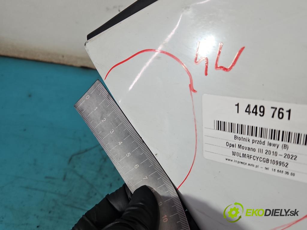 Opel Movano III 2010-2022 2.3 cdti 136hp manual 100 kW 2299 cm3 5- blatnik přední levý  (Predné ľavé)