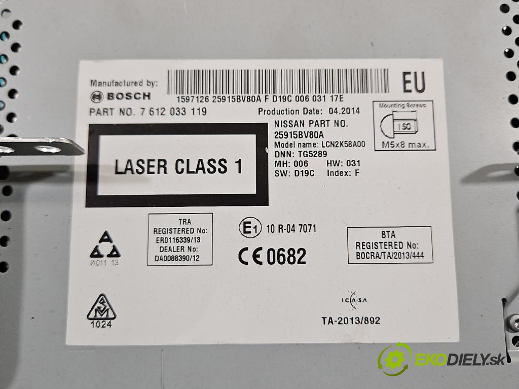 Nissan Juke I 2010-2019 1.2 T 116 HP manual 85 kW 1197 cm3 5- Radio originál 7612033119