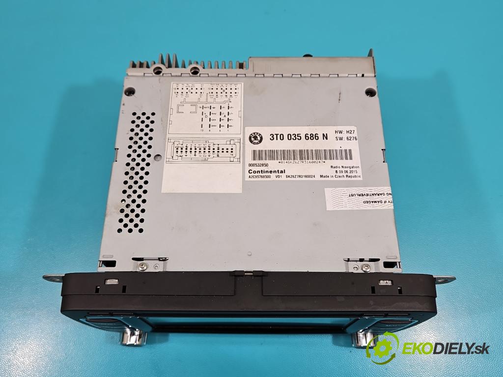 Skoda Superb II 2008-2015 2.0 tdi 170 HP automatic 125 kW 1968 cm3 5- Radio originál 3T0035686N