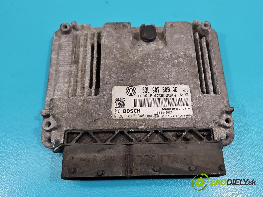Vw Passat CC 2008-2016 2.0 tdi 140 HP automatic 103 kW 1968 cm3 4- riadiaca jednotka motora 03L907309AE