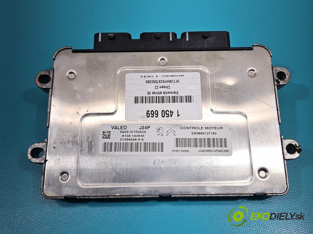Citroen C2 1.1 8V 60 HP manual 44 kW 1124 cm3 3- riadiaca jednotka motora 9664127180