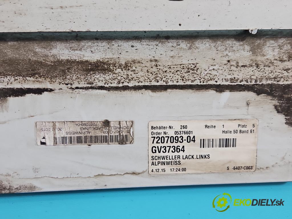 Bmw 5 F10 2010-2017 2.0d 218 hp automatic 160 kW 1995 cm3 5- lišta práh: levé 7207093 (Prahová lišta)