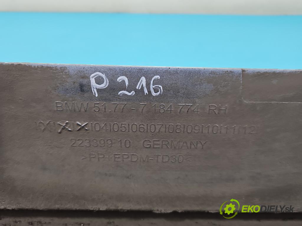 Bmw 5 F10 2010-2017 2.0d 218 hp automatic 160 kW 1995 cm3 5- lišta práh: pravé 7207094 (Prahová lišta)