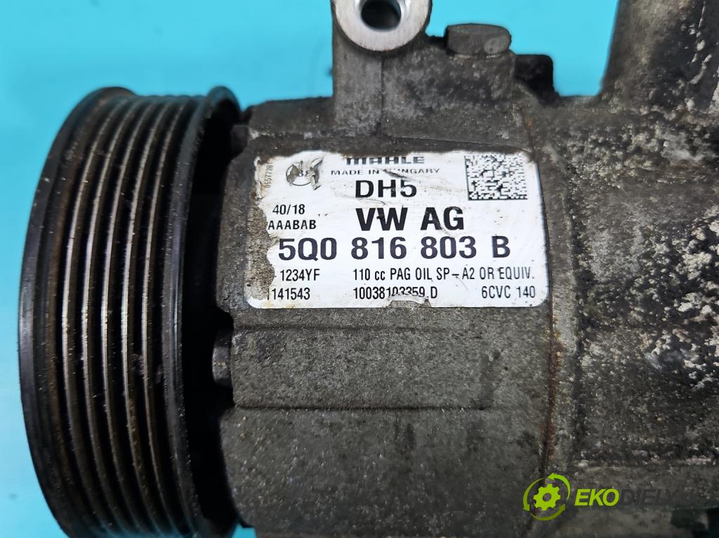 Skoda Karoq 2017- 1.5 TSI 150 HP automatic 110 kW 1498 cm3 5- Kompresor: klimatizácie 5Q0816803B (Kompresor klimatizácie)