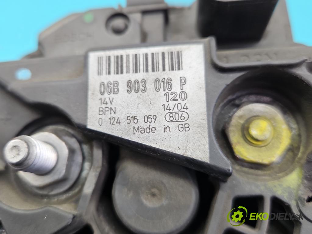 Audi A4 B6 2000-2004 2.0 FSI 150 HP manual 110 kW 1984 cm3 4- Alternator 06B903016P (Alternátor)