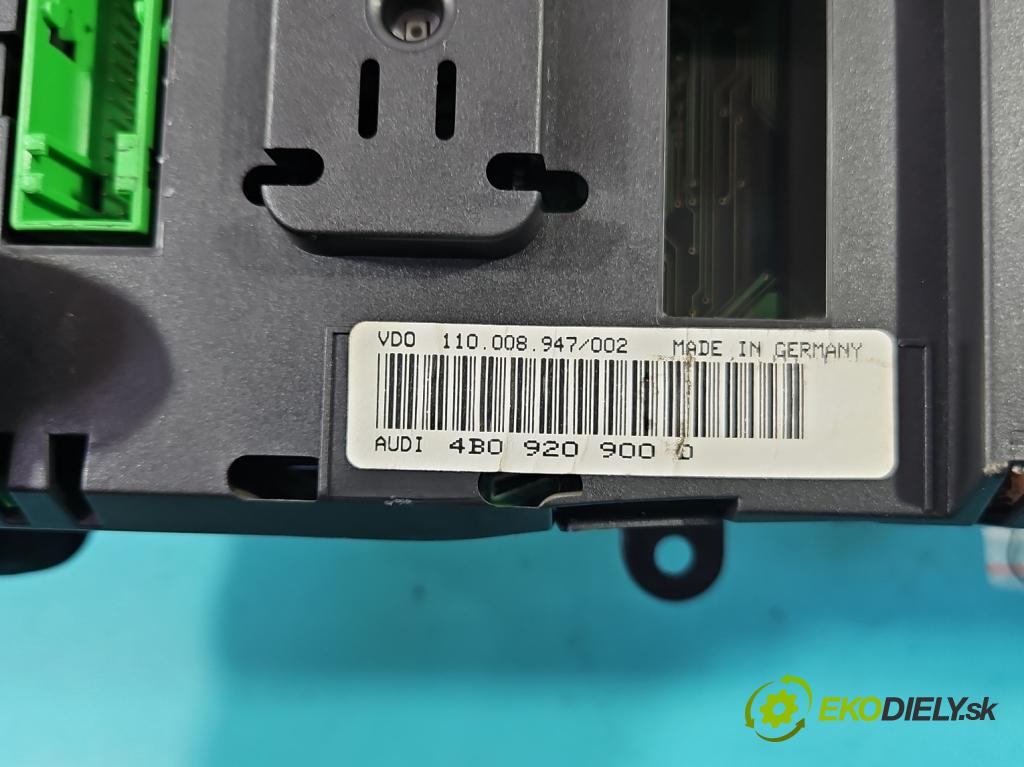 Audi A6 C5 1997-2004 1.8 T 150 HP manual 110 kW 1781 cm3 4- prístrojovka/ budíky 4B0920900D (Prístrojová doska, displej)