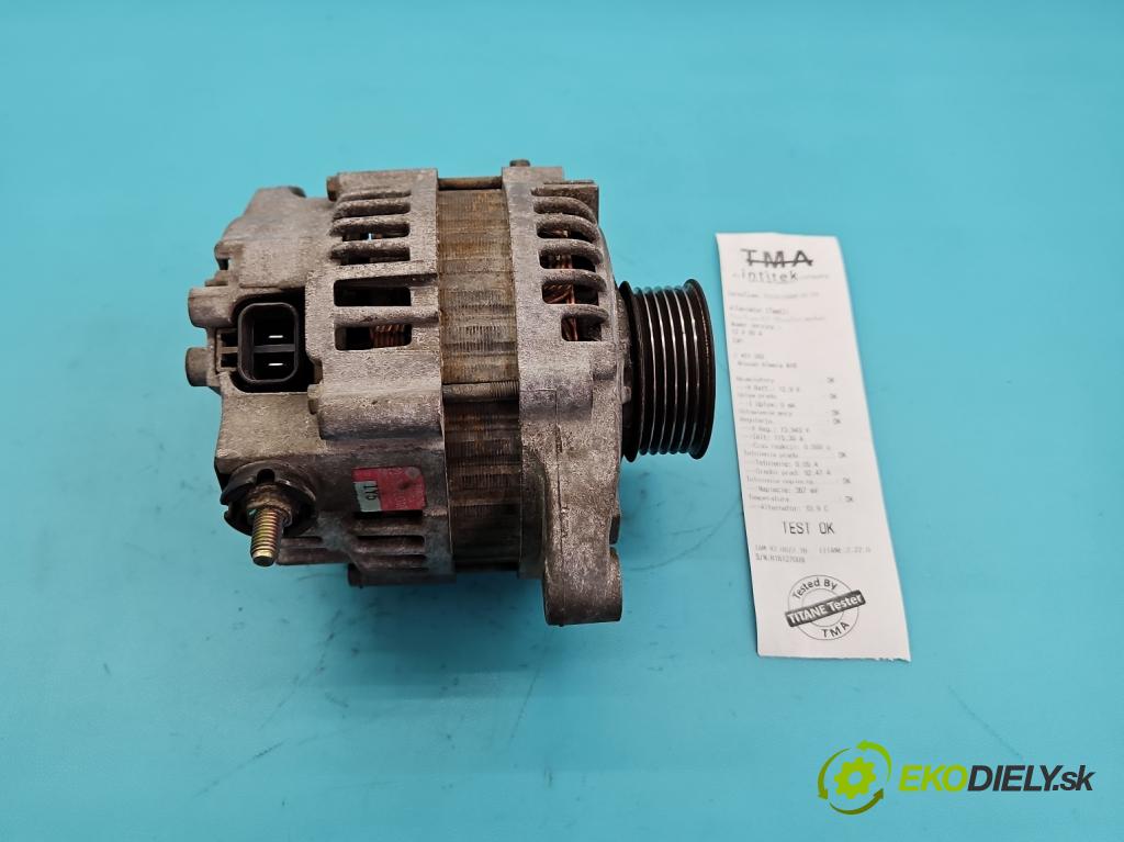 Nissan Almera N16 2000-2006 1.5 16V 90 HP manual 66 kW 1498 cm3 5- Alternator 23100BU010 (Alternátor)