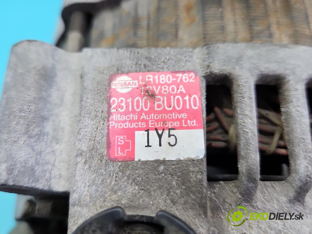 Nissan Almera N16 2000-2006 1.5 16V 90 HP manual 66 kW 1498 cm3 5- Alternator 23100BU010 (Alternátor)