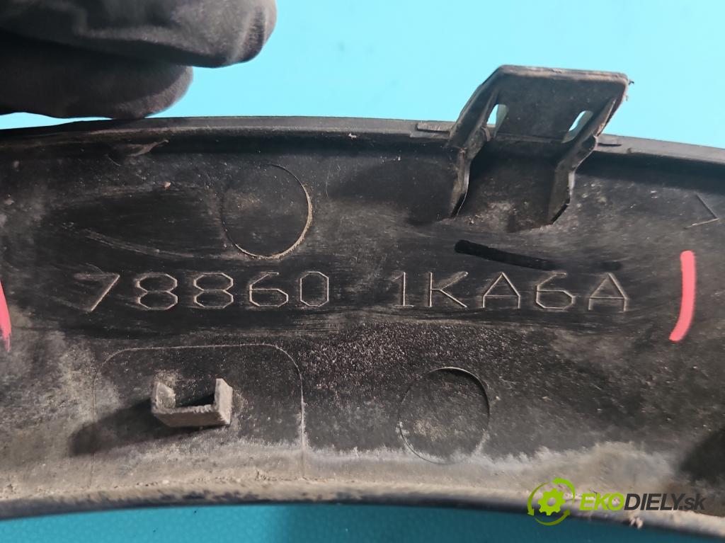 Nissan Juke I 2010-2019 1.2 T 116 hp manual 85 kW 1197 cm3 5- lišta blatník: zadní pravé 78860 1KA6A (Lišty)