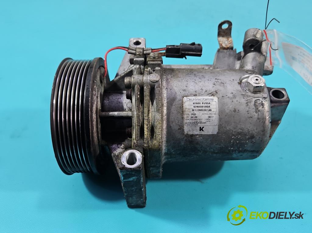 Nissan Juke I 2010-2019 1.2 T 116 HP manual 85 kW 1197 cm3 5- Kompresor: klimatizácie 92600-BV80A (Kompresor klimatizácie)