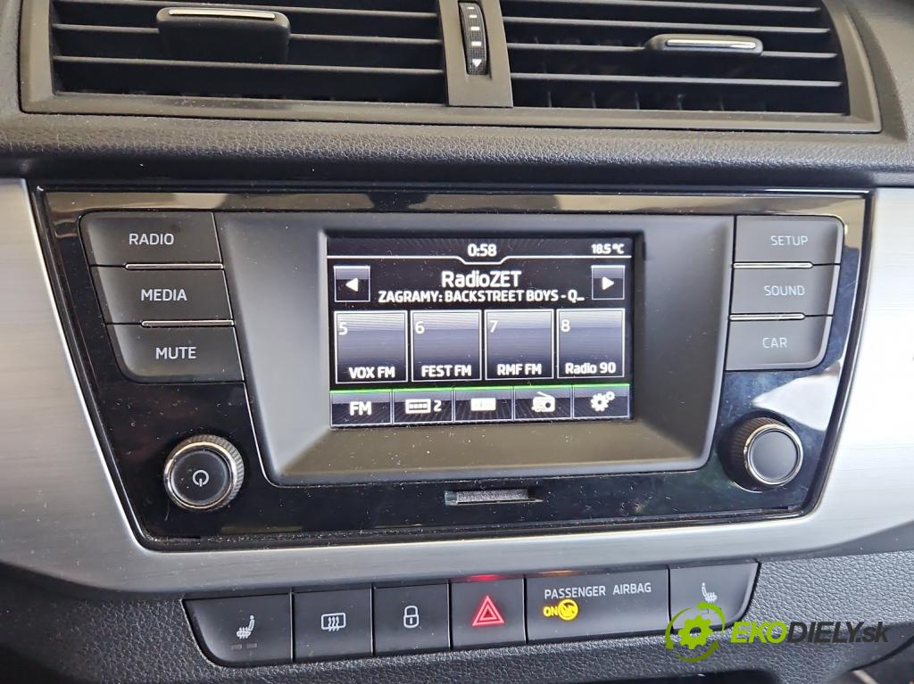 Skoda Fabia III 2014- 2021 1.4 tdi 90 HP manual 66 kW 1422 cm3 5- Radio originál 6V0035867D