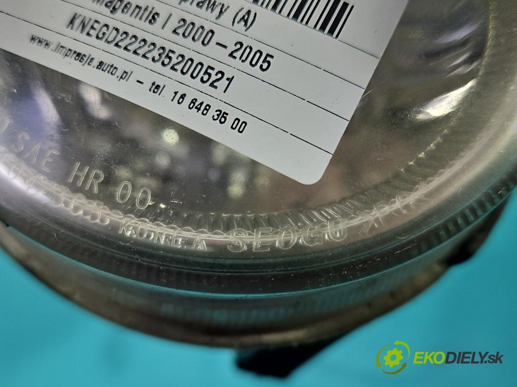 Kia Magentis I 2000-2005 2.0 16V 136 HP manual 100 kW 1997 cm3 4- Reflektor: pravý  (Svetlo predné pravé)