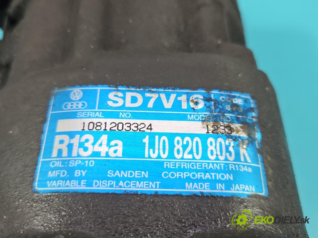 Seat Toledo II 1998-2004 1.9 tdi 110 HP manual 81 kW 1896 cm3 4- Kompresor: klimatizácie 1J0820803K (Kompresor klimatizácie)