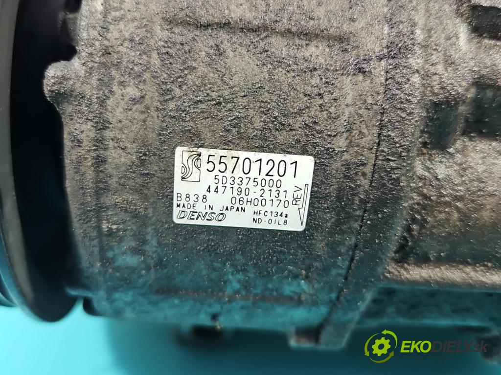 Fiat Punto Grande 1.9 jtd 131 HP manual 96 kW 1910 cm3 3- Kompresor: klimatizácie 55701201 (Kompresor klimatizácie)