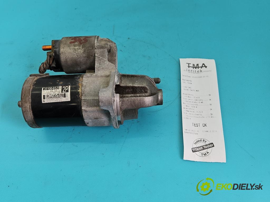 Suzuki Swift Mk6 2005-2010 1.6 16V 125 HP manual 92 kW 1586 cm3 3- štartér 31100-63J10 (Štartér)