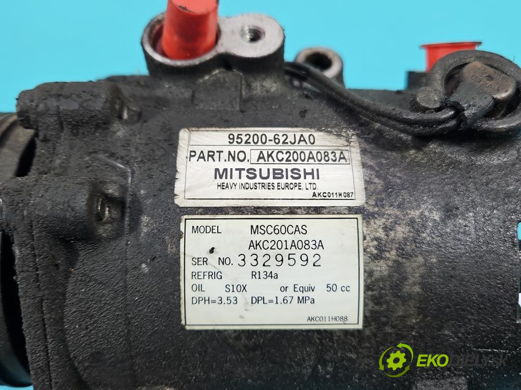 Suzuki Swift Mk6 2005-2010 1.6 16V 125 HP manual 92 kW 1586 cm3 3- Kompresor: klimatizácie 95200-62JA0 (Kompresor klimatizácie)