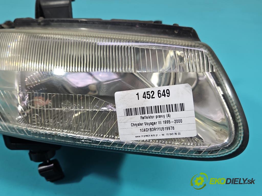 Chrysler Voyager III 1995-2000 3.3 V6 158 HP automatic 116 kW 3301 cm3 5- Reflektor: pravý 04576312AD (Svetlo predné pravé)