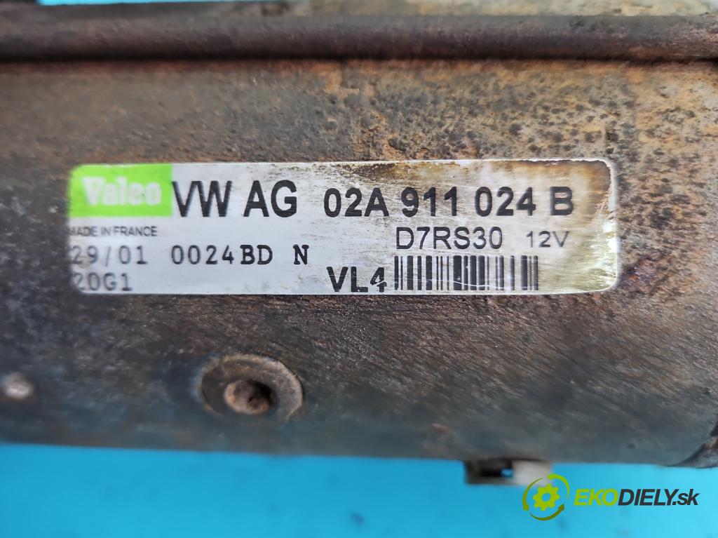 Vw Golf IV 1997-2003 1.9 tdi 90 HP manual 66 kW 1896 cm3 3- štartér 02A911024B (Štartér)