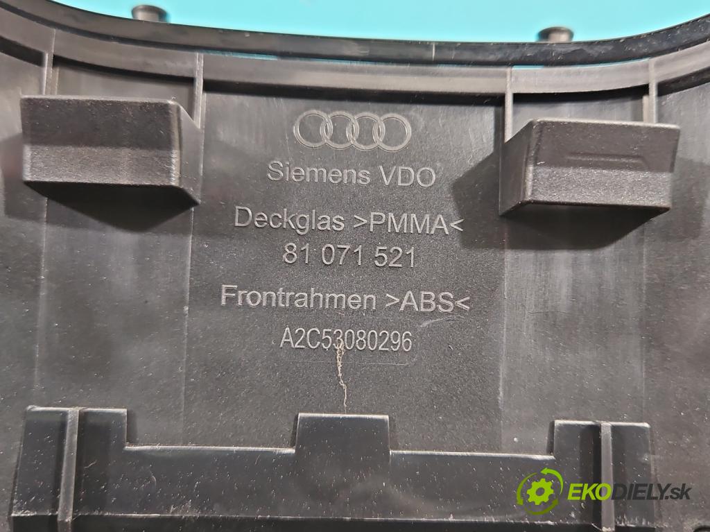 Audi A3 8P 2003-2012 1.4 TFSI 125 HP manual 92 kW 1390 cm3 5- prístrojovka/ budíky 8P0920931R (Prístrojová doska)