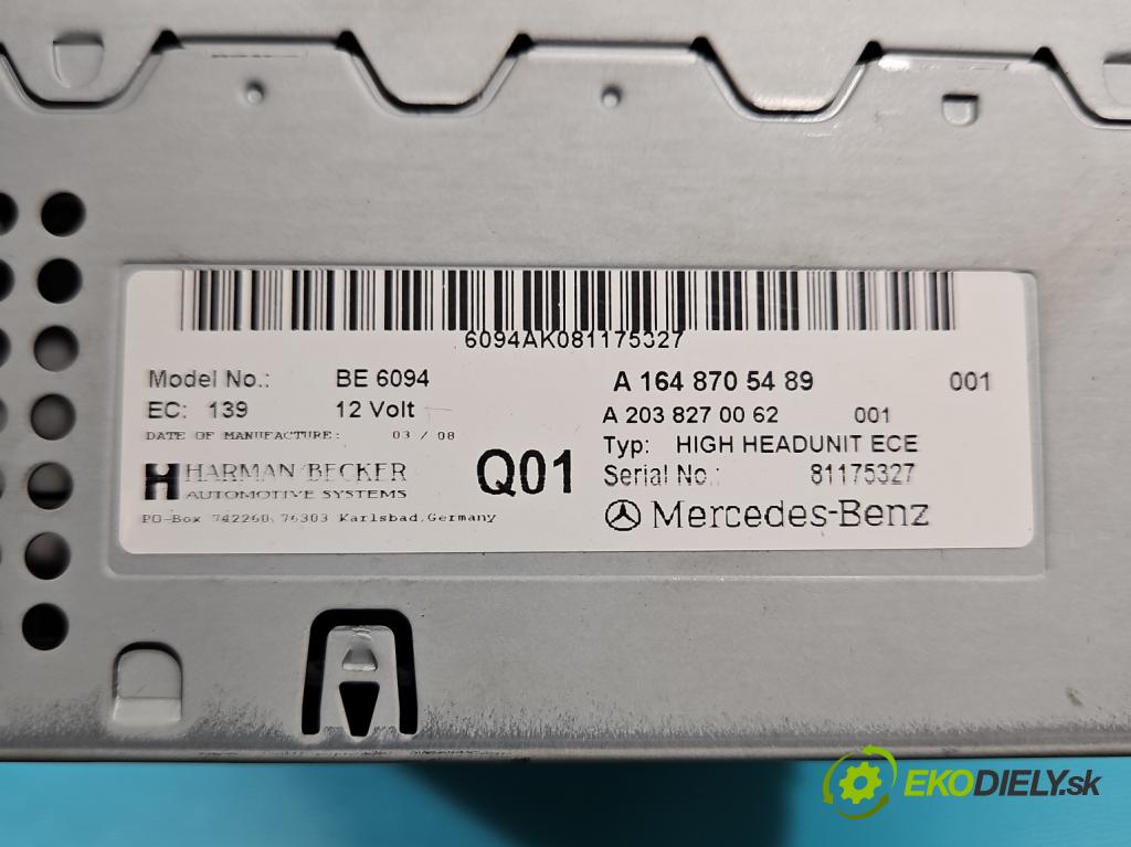 Mercedes ML W164 2005-2011 3.0 cdi (642940) 224hp automatic 165 kW 2987 cm3 5- Radio originál A1648705489
