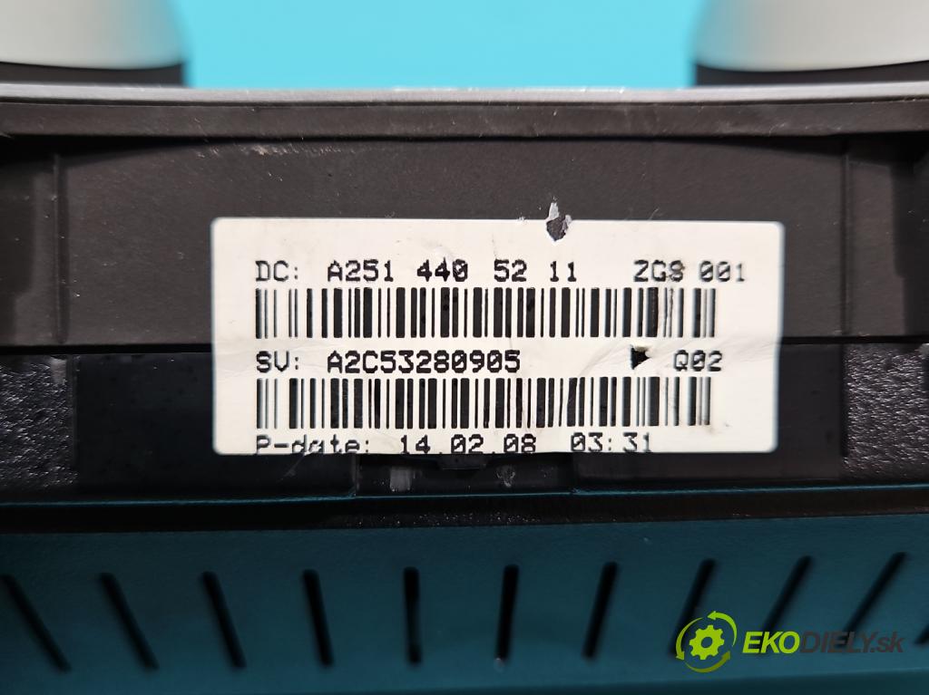 Mercedes ML W164 2005-2011 3.0 cdi (642940) 224hp automatic 165 kW 2987 cm3 5- prístrojovka/ budíky A2514405211 (Prístrojová doska)