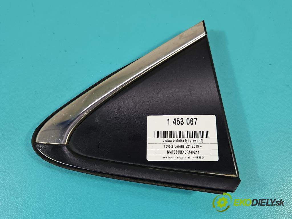 Toyota Corolla E21 2019- 1.8 16V 98 hp automatic 72 kW 1798 cm3 4- lišta blatník: zadní pravé 62505-02050 (Lišty)