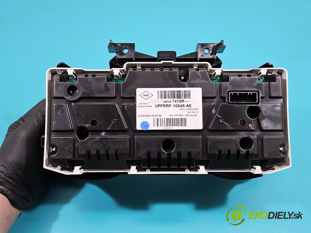 Renault Clio IV 2012-2020 1.1 16V 75 HP manual 55 kW 1149 cm3 5- prístrojovka/ budíky 248107478R (Prístrojová doska)