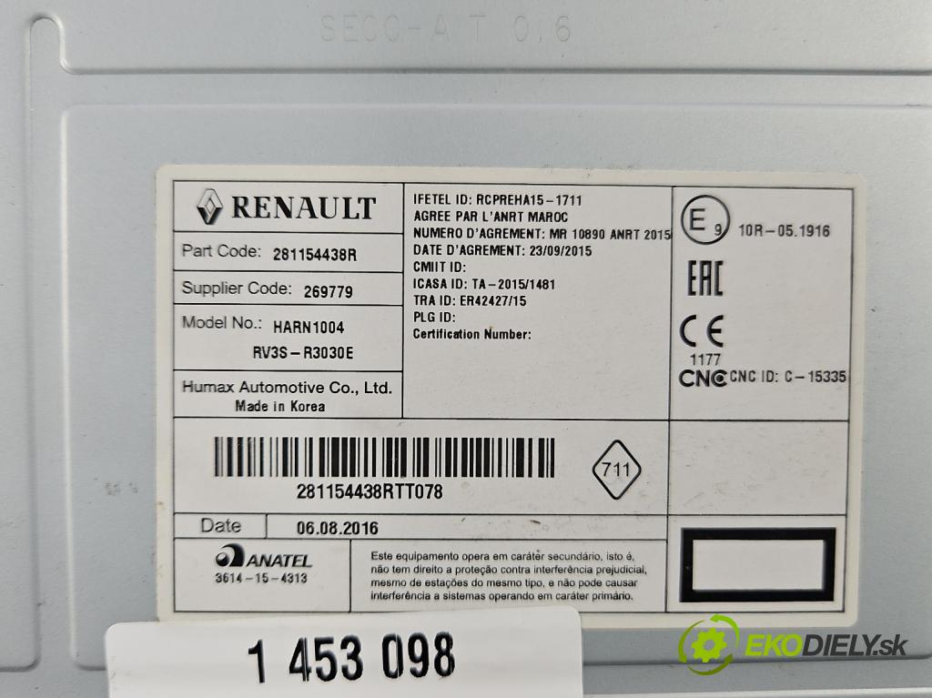 Renault Clio IV 2012-2020 1.1 16V 75 HP manual 55 kW 1149 cm3 5- Radio originál 281154438R