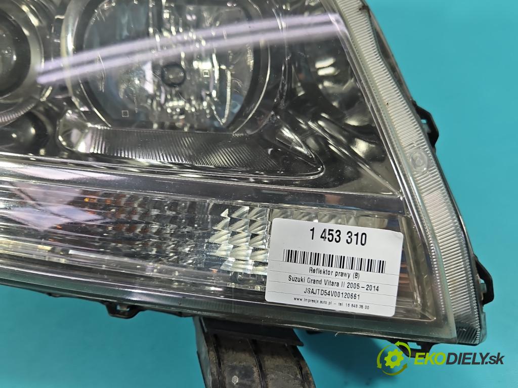 Suzuki Grand Vitara II 2005-2014 2.0 16V 140 HP manual 103 kW 1995 cm3 5- Reflektor: pravý  (Svetlo predné pravé)
