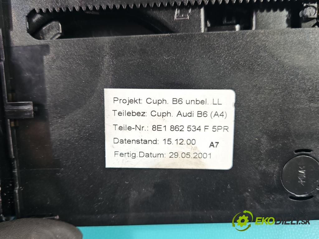 Audi A4 B6 2000-2004 2.0 20V (ALT) 131 HP automatic 96 kW 1984 cm3 4- Rukojeť: na nápoje: 8E1862534F (Držiak (úchyt) na nápoje)