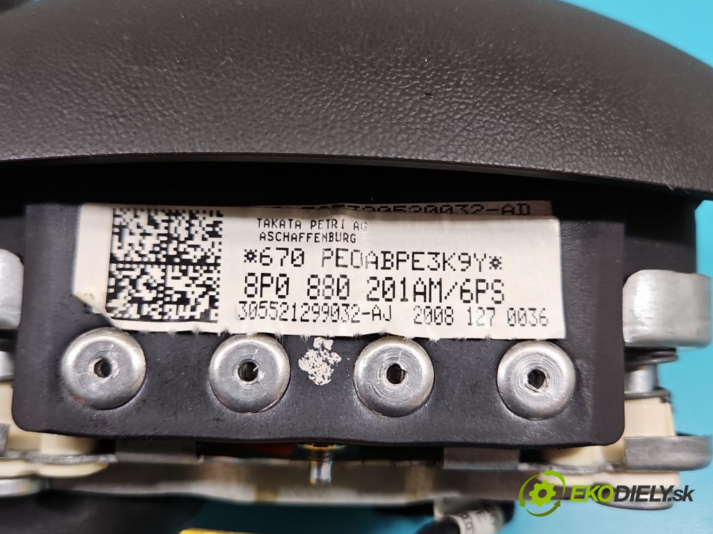 Audi A3 8P 2003-2012 1.4 TFSI 125 HP manual 92 kW 1390 cm3 5- airbag vzduch: Řidiči: 8P0880201AM (Airbag)