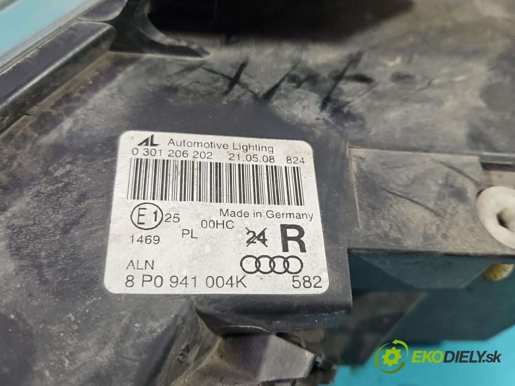 Audi A3 8P 2003-2012 1.4 TFSI 125 HP manual 92 kW 1390 cm3 5- Reflektor: pravý 8P0941004K (Svetlo predné pravé)