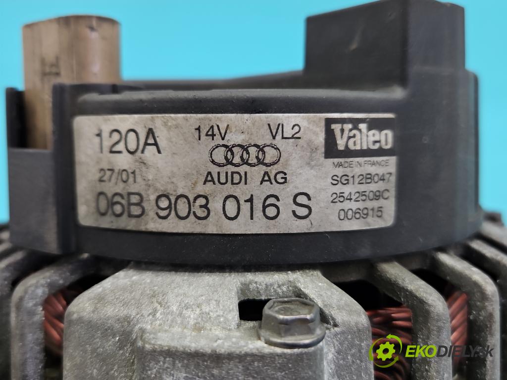Audi A4 B6 2000-2004 2.0 20V (ALT) 131 hp automatic 96 kW 1984 cm3 4- Alternator 06B903016S (Alternátory)