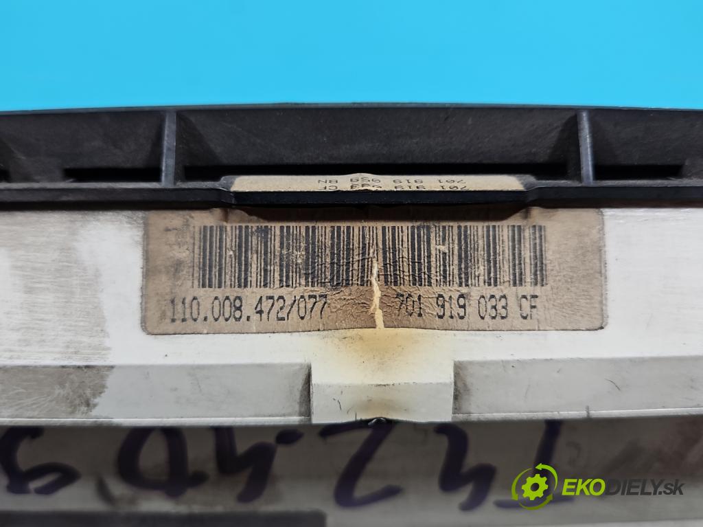 Vw Transporter T4 1990-2003 2.4d 77 HP manual 57 kW 2370 cm3 5- prístrojovka/ budíky 110008472/077 (Prístrojová doska)