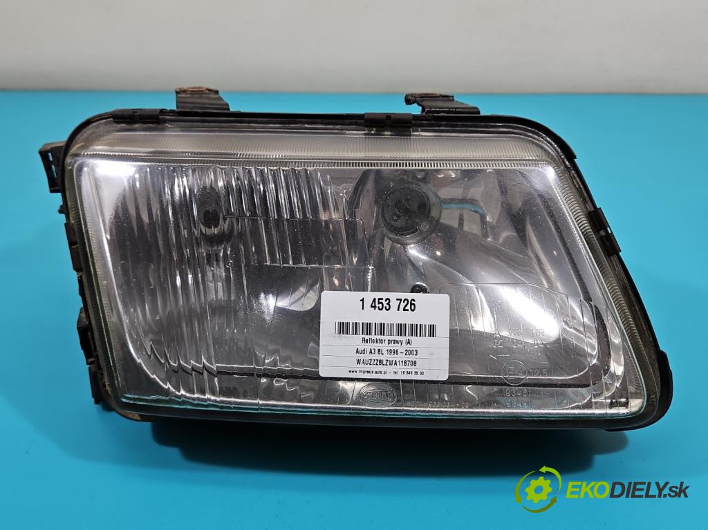 Audi A3 8L 1996-2003 1.6 SR 101 HP manual 74 kW 1595 cm3 3- Reflektor: pravý  (Svetlo predné pravé)