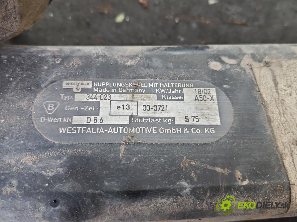 Seat Toledo II 1998-2004 1.9 tdi 90 HP manual 66 kW 1896 cm3 4- Hák: vlečení:  (Ťažné zariadenie)