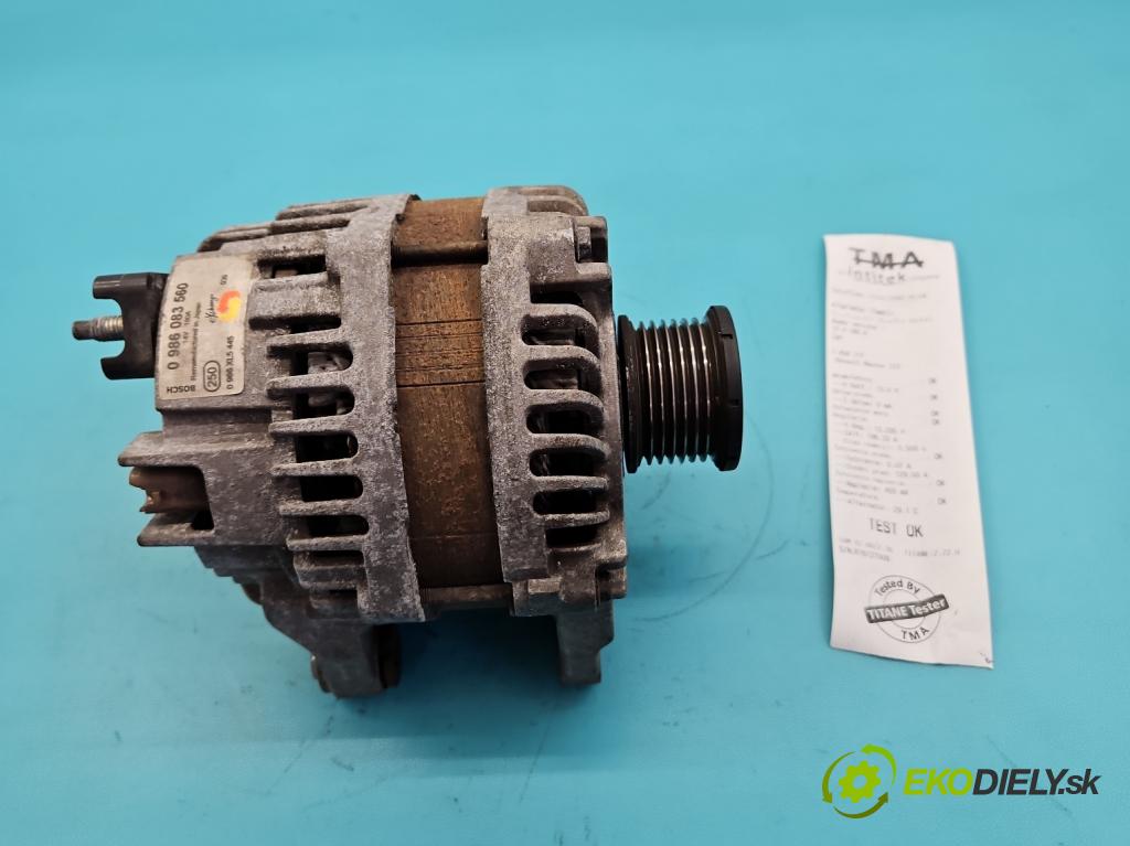 Renault Master III 2010-2019 2.3 dci 125 HP manual 92 kW 2299 cm3 5- Alternator 0986083560 (Alternátor)