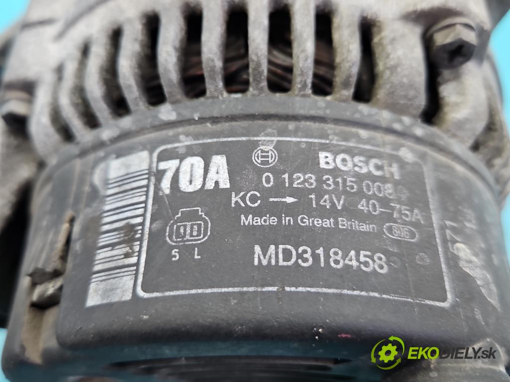 Mitsubishi Carisma 1.6 16V 90 hp manual 66 kW 1597 cm3 5- Alternator 0123315008 (Alternátory)