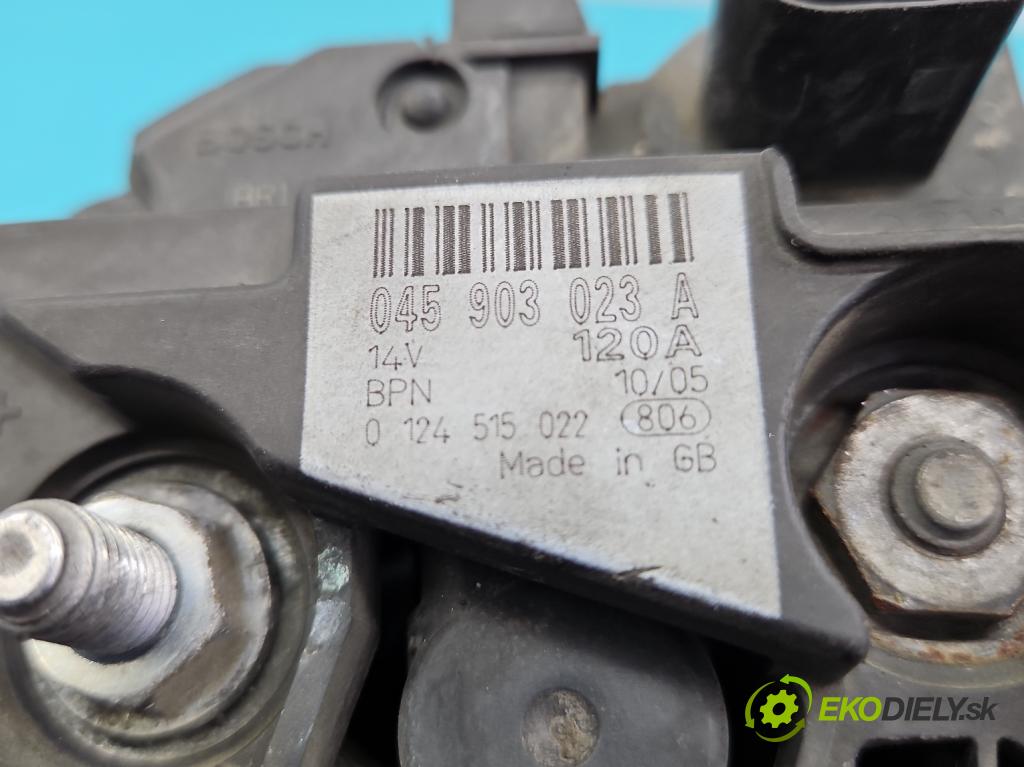 Seat Cordoba II 6L 2002-2008 1.4 tdi 75 hp manual 55 kW 1422 cm3 4- Alternator 0124515022 (Alternátory)