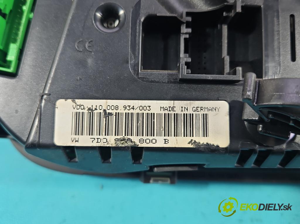 Vw Transporter T4 1990-2003 1.9 TD 68 HP manual 50 kW 1900 cm3 5- prístrojovka/ budíky 110008934/003 (Prístrojová doska)