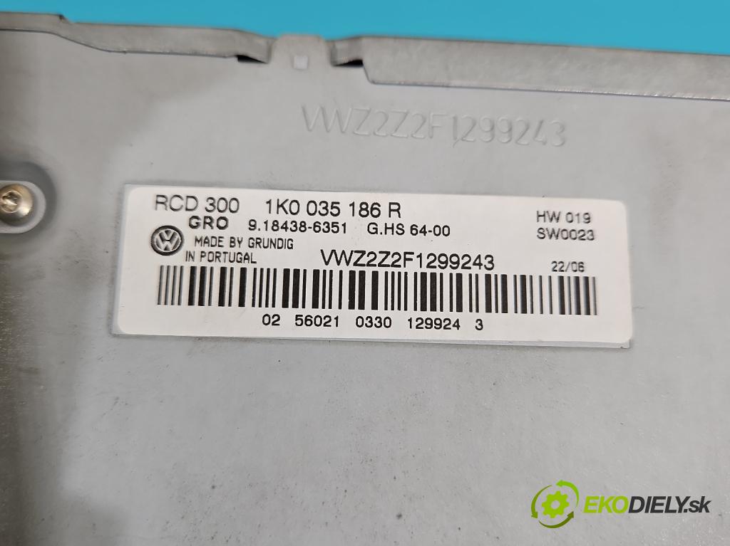 Vw Passat B6 2005-2010 2.0 tdi 140 HP automatic 103 kW 1968 cm3 5- Radio originál 1K0035186R