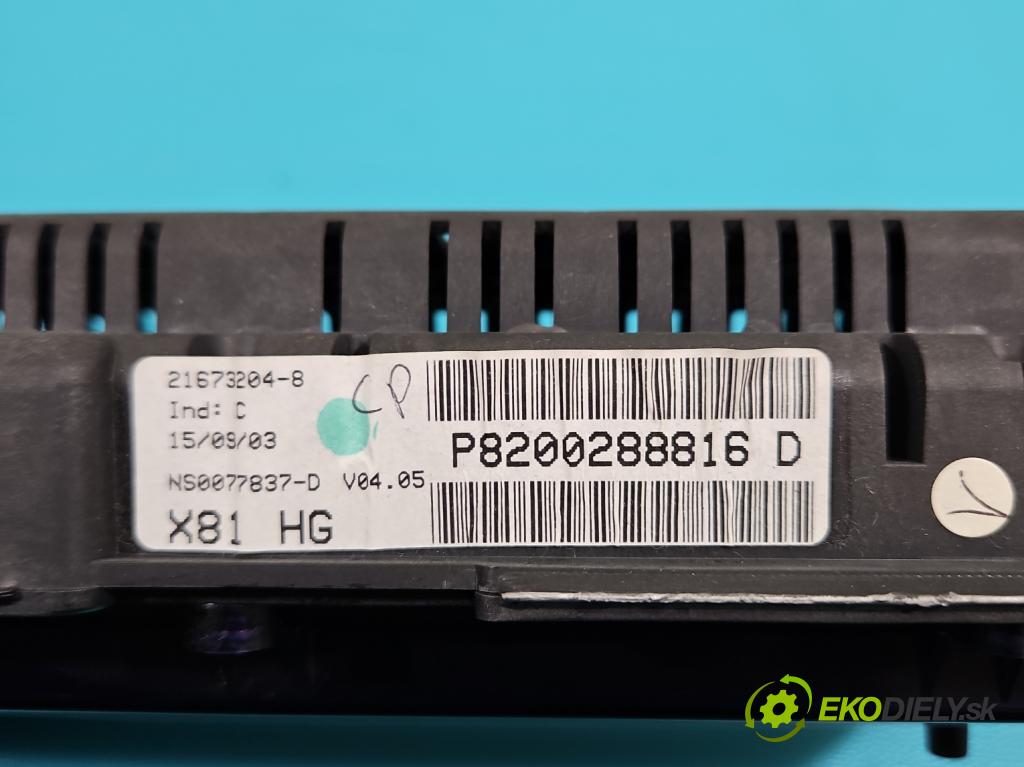 Renault Espace IV 2003-2014 2.0 T 163 HP automatic 120 kW 1998 cm3 5- prístrojovka/ budíky P8200288816D (Prístrojová doska)