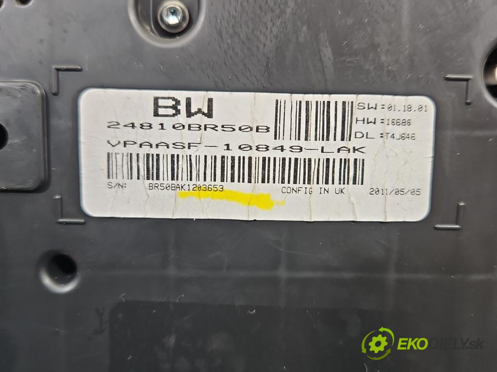 Nissan Qashqai I J10 2006-2013 2.0 16V 141 HP manual 104 kW 1997 cm3 5- prístrojovka/ budíky 24810BR50B (Prístrojová doska)