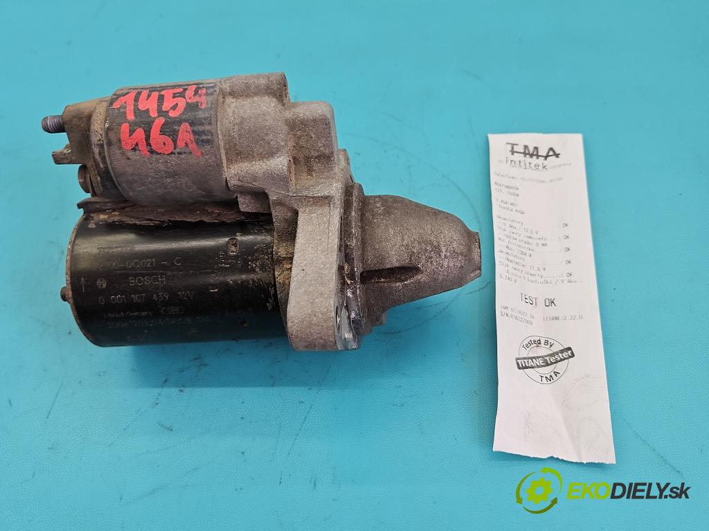 Toyota Aygo 2005-2014 1.0 VVTi 68 HP manual 50 kW 998 cm3 5- štartér 0001107439 (Štartér)