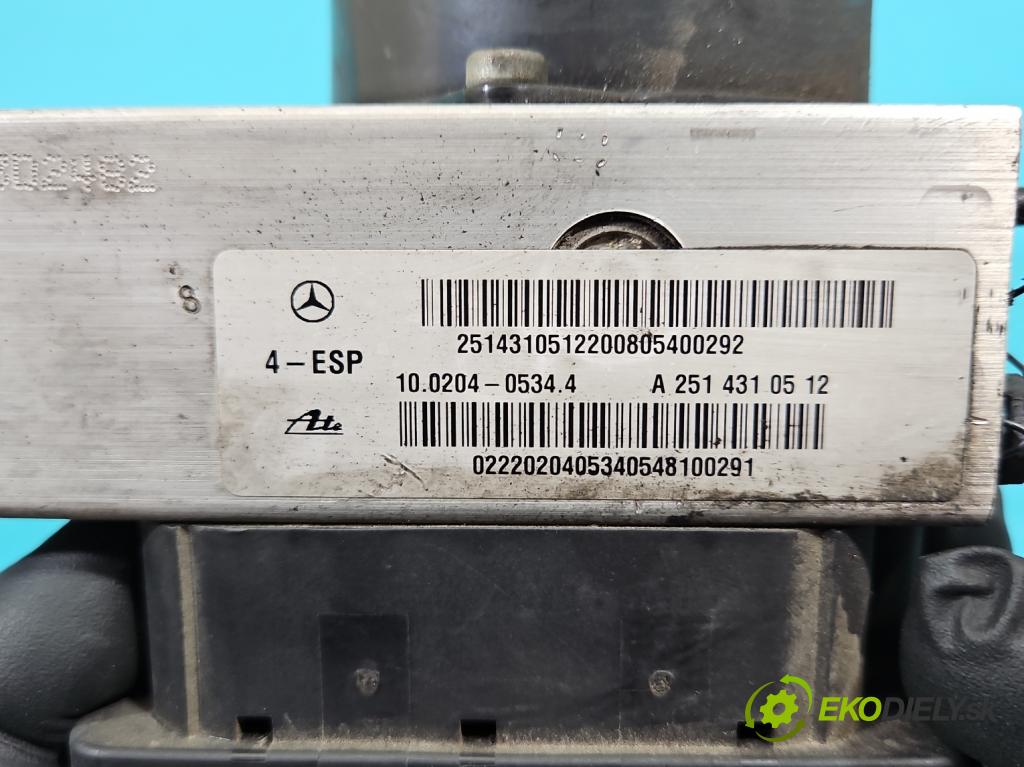 Mercedes ML W164 2005-2011 3.0 cdi (642940) 224 hp automatic 165 kW 2987 cm3 5- čerpadlo abs A2514310512 (Pumpy brzdové)