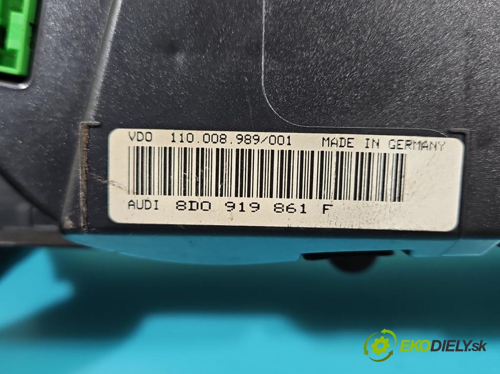 Audi A4 B5 1994-2001 1.9 tdi 90 HP manual 66 kW 1896 cm3 4- prístrojovka/ budíky 8D0919861F (Prístrojová doska)