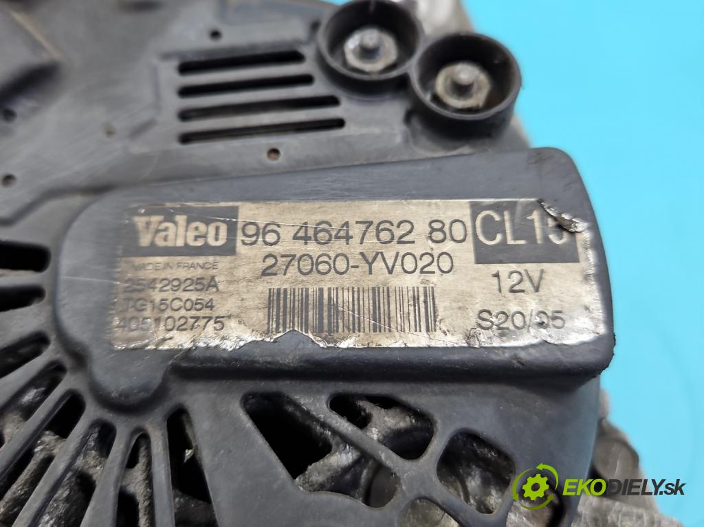 Peugeot 1007 1.4 hdi 68 HP manual 50 kW 1398 cm3 3- Alternator 9646476280 (Alternátor)