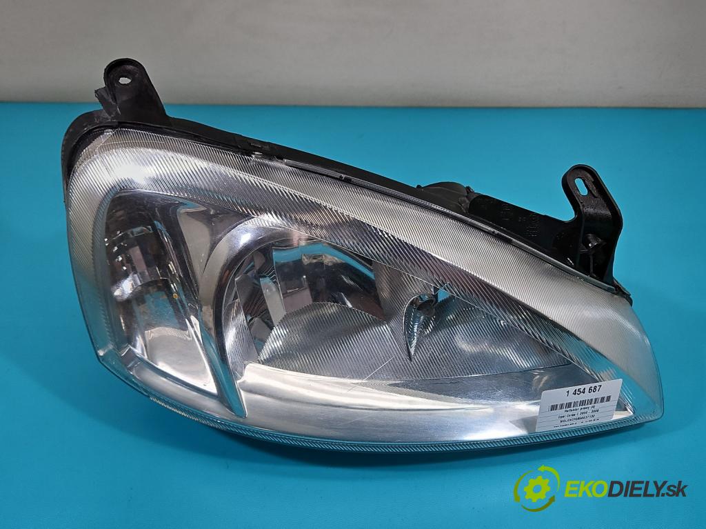 Opel Corsa C 2000-2006 1.0 12V 60 HP manual 44 kW 973 cm3 3- Reflektor: pravý  (Svetlo predné pravé)
