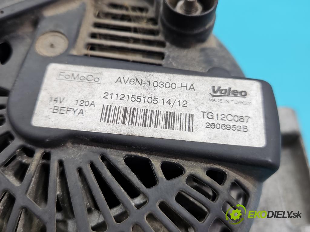 Ford Fiesta Mk7 2008-2017 1.6 16V 120 HP manual 88 kW 1596 cm3 5- Alternator AV6N-10300-HA (Alternátor)