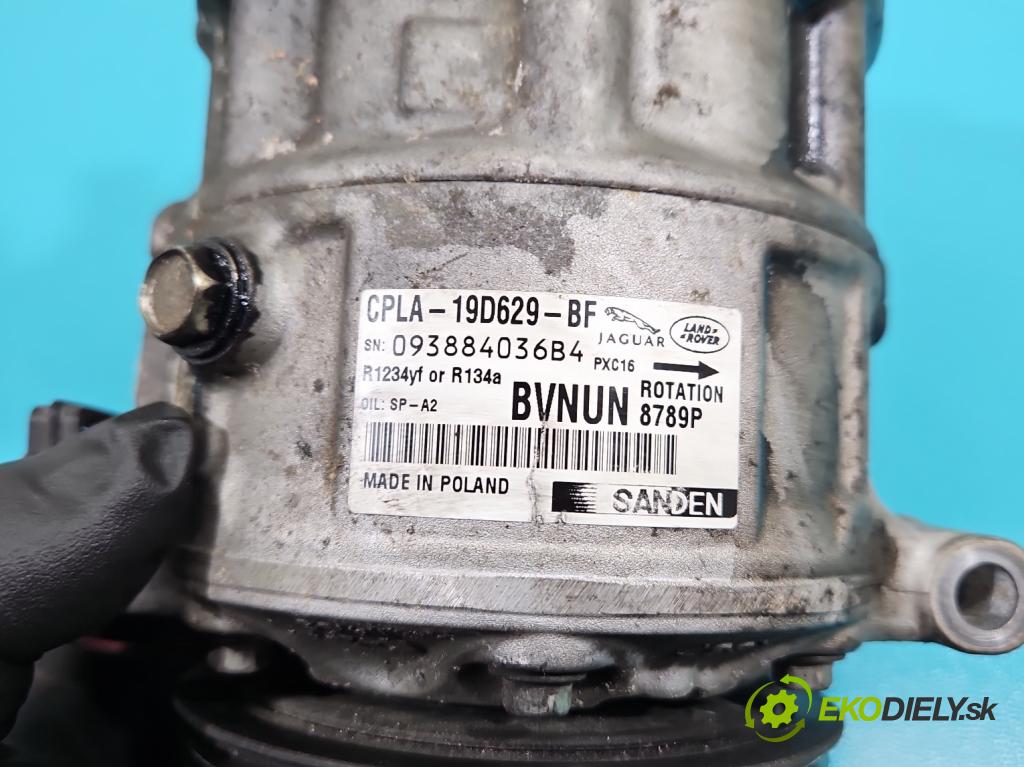 Jaguar XE 2015-2024 2.0d 179KM automatic 132 kW 1999 cm3 4- Kompresor: klimatizácie CPLA-19D629-BF (Kompresor klimatizácie)